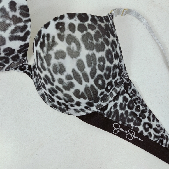 EUC Jessica Simpson Gray Leopard Print Push Up Bra, Sz 36C - Picture 2 of 10